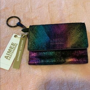 Aimee Rainbow Shimmer Wallet Keychains Purse